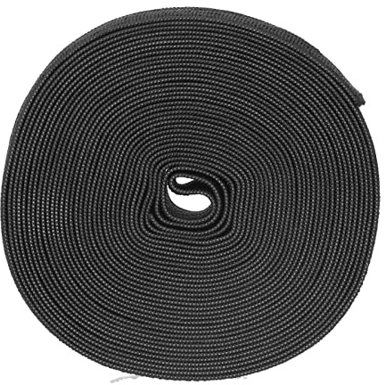 Banda elástica con ojal |Bandas de goma elásticas multiusos para el hogar/oficina/manualidades |Herramienta de fijación portátil de 5 metros para organizar y asegurar artículos (Negra)