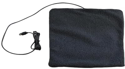 Folpus USB Haustier Heizmatte Kuschelige Wärmepad Plüsch Elektrische Heizdecke Automatische Wärmefunktion für Kätzchen Welpen Chinchillas Eichhörnchen Kaninc, Schwarz