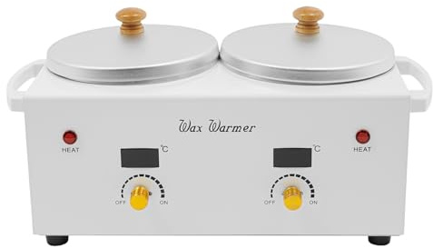 Doppeltopf Wachswärmer, 100W Wachserhitzer mit 2 x 600ml Behälter, Einstellbar Temperatur 20-120℃, Wachserhitzungsmaschine für Haushalte & Schönheitssalons