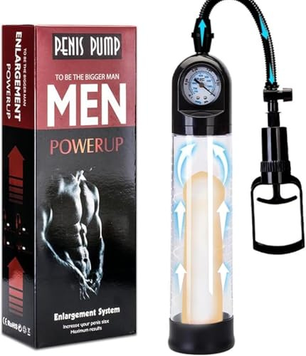 LDENUXI Strong Suction Men's Booster Vacuum Enhancement Pump with High Seal for Men to be a Bigger Men, Enlargement Device Bigger Vacuum Air Pump Extender Device Muscle Strength (N02)