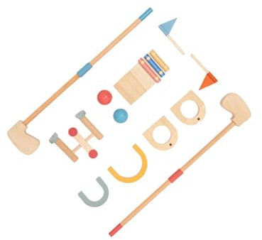 POXZSFX Minigolf educativo per bambini, buche di pratica, putter, giocattolo, set da gioco per bambini, set da golf per, opzione regalo, palline da golf in legno per piccoli