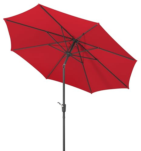 Schneider Sonnenschirm Harlem, rot, 270 cm rund, 640-77, Gestell Stahl, Bespannung Polyester, 5 kg