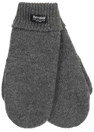 EEM stickade vantar LILLY med termiskt foder, varm, 100% ull, antracit, L