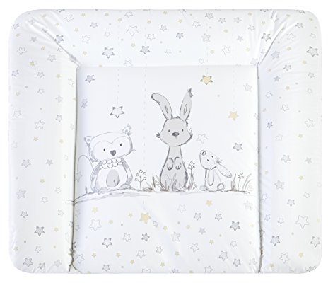 Julius Zöllner Wickelauflage Softy 65x75 cm - Wickelunterlage - wasserdicht und abwischbar - Made in Germany – Oeko-Tex Standard 100 – Häschen und Eule