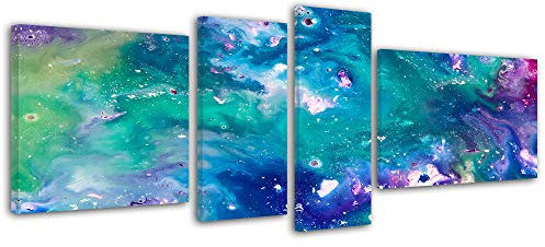 Declina Großformat, Kunstdruck auf Leinwand, Dekoration für Wohnzimmer, modernes Leinwand, 4 Rahmen, abstrakt, Algol, 120 x 50 cm, Mehrfarbig, Leinen, Mehrfarbig, 160x60 cm