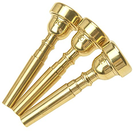 Yootones Trompetenmundstück 7C 5C 3C Trompete Mundstück Set für Anfänger und Profispieler (Gold)