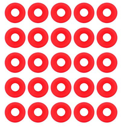 Joints de Bouteille Bière, Joint en Silicone Rondelles pour Swing Flip Top Bottle Accueil Brew Soude Sealing Silicium Cap Torique Étanchéité Étanche Remplacements Maison Soda Beer(Rouge) 25 Pièces