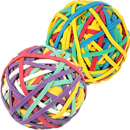 AMUU Rubber Band Ball #33 Rubber Bands 2 Pack Ball About 300pcs Colors Rubber Bands for Office Supplies School Home