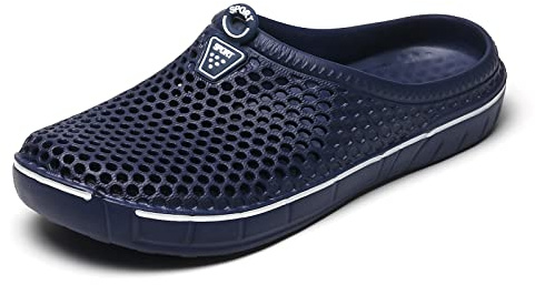 Chausson de Jardin Homme Respirant Léger Femmes D'été Jardin Sabots Plage Sandales Exterieur Chaussures de Marche Navy 42