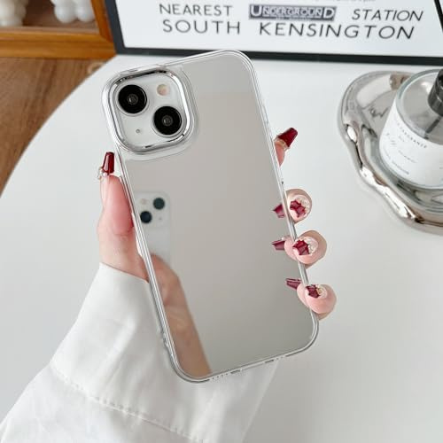 ZTOFERA für iPhone 15 Plus Hülle,Süße Handyhülle mit Schminkspiegel,Klar | Mirror Phone Case,Harte Rückseite mit Weichem Stoßfänger, Schlanke Passform, ästhetisches mädchenhaft-chices Design