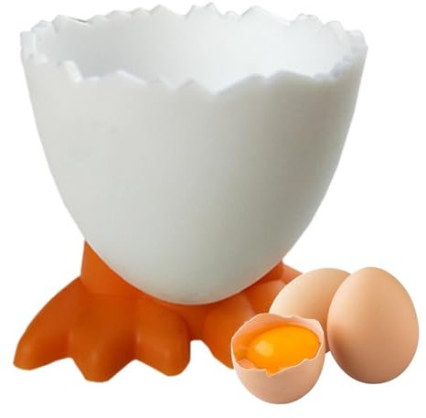 Set Apriuova Portauovo | Simpatico Portauova | Portauova Rotondi In Porcellana | Portauovo Divertente | Per Uova Morbide Dure Da Colazione Al Brunch E Al Buffet - Facili Da Pulire