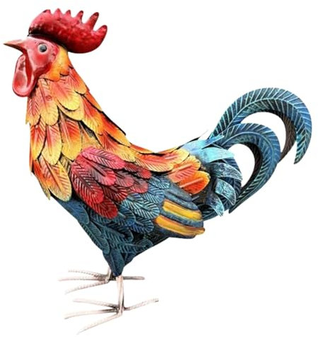 Huhn Gartendeko Garten Stecker Metall Stecker Gartendeko Gartenstecker Huhn Gartenstatuen Huhn Deko Huhn Gartenschilder Garten Dekoration Tier Gartendekorationen Gartenstecker (b-Grey, One Size)
