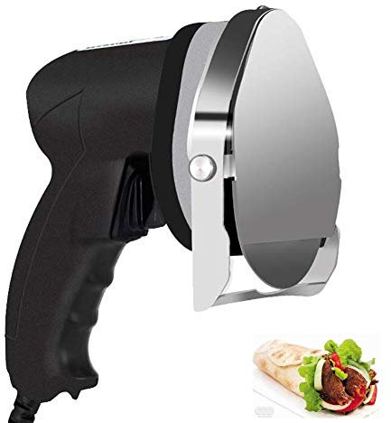 MLUENF Máquina, Cuchillo de Kebab eléctrico Cortador de Barbacoa de Mano Cuchillo de Carnicero Cortador de Kebab Profesional de Acero Inoxidable Espesor Ajustable