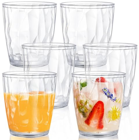 LOSYHU Lot de 6 gobelets en plastique réutilisables incassables pour pique-nique, fête, camping - 300 ml
