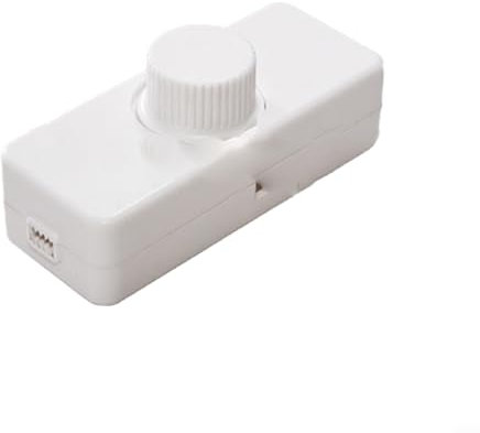 Energy Saving 220 240V Inline Dimmer Switch, 0 100% Dimming Range, Rotary Knob Control (white)