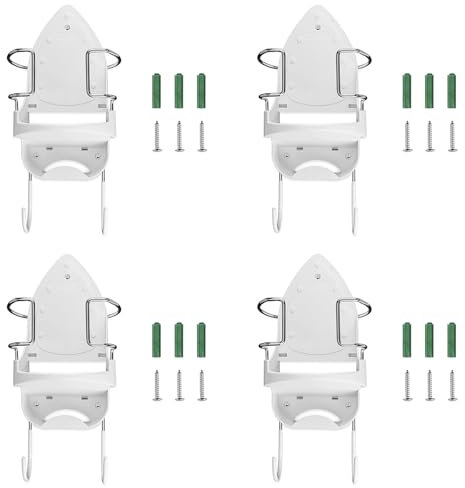 Remingtape 4 colgadores para tabla de planchar, soporte montado en la pared, soporte para plancha, plancha y tabla de planchar, estantería de almacenamiento con extraíbles -2