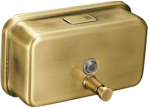 CHJJZXBF Dispenser di Sapone, Dispenser di Sapone Manuale a Parete in Acciaio Inossidabile Spazzolato Montato per Il Mercato della Cucina del Bagno-Oro