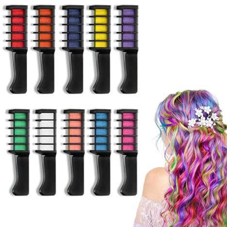 10 Stück Haarkreide, Haarkreide für Mädchen, Directions Haarfarbe, Haarkreide für Kinder, Auswaschbar Temporäre Instant Haarfarbe Kinder Auswaschbar für Kinder Party Cosplay