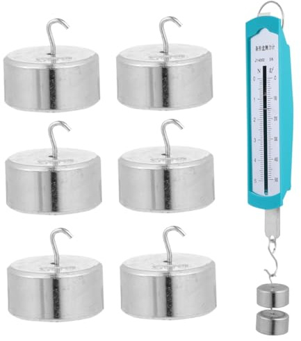 MUSISALY Set Dinamometro a Molla Da 5 Newton Con 10 Pesi Da 50 G, Strumento Da Laboratorio Per Esperimenti Di Meccanica Fisica, Attrezzatura Didattica Per Scuole Primarie e Medie