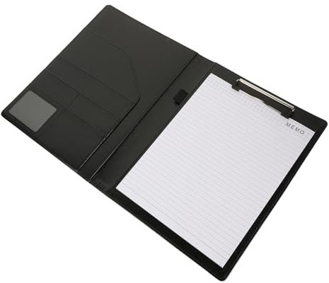 OFFSCH Multifunktionale Dokumentenmappe Lederimitat Praktischer Ordner Mit Metallclips Flexibler Stifthalter Ergonomisches Design Für Büro Und Konferenzen