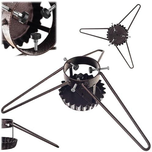 KADAX Weihnachtsbaumständer aus Stahl, Ständer für Baum, Stabiler Christbaumständer mit Wasserbehälter, Tannenbaumständer mit Knöpfen, Verschiedene Großen (Braun, Breite: 58 cm)