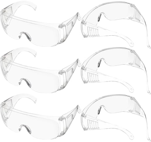 CLISPEED Schutzbrille Mit BelüFtung – 6 Pack Transparente Goggles Augenschutzbrille FüR Labor Werkstatt Und Medizinische Anwendungen