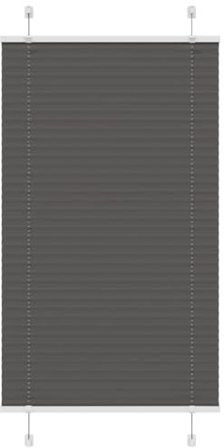 vidaXL Tenda Plissettata Nera 70x150 cm Larghezza Tessuto 69,4 cm