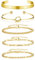 Zysta 5PCS 14K Gold Bracelet Sets for Women Ladies Layered Dainty Link Chain Bangle Cuff Bracelets Gold Jewellery Gifts for Mother's Day Valentine's Day Wedding Birthday