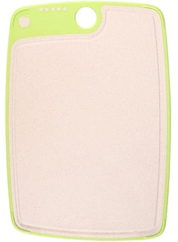 Tabla de cortar rectangular de paja de trigo de doble cara con agujero para colgar, para carnes y verduras