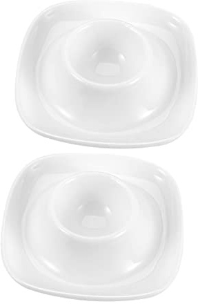 Alipis 1 Jeu Coquetier Support D'oeuf À La Coque Tasses Fantaisie Cuillères Couvercle Carton Fond De Tasse Double Crochets À Oeufs Mur D'exposition D'oeufs Œuf Porcelaine Blanche 2 Pièces