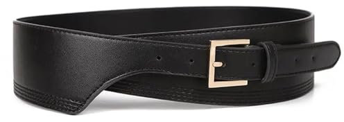 LuoAXINN Kummerbund Damen-Accessoires, Gürtel for Damen, PU-Leder, goldene quadratische Dornschließe, Kummerbunds, Körperkorsett, Kummerbund, weiblich, breiter, weicher Bund(Khaki color)