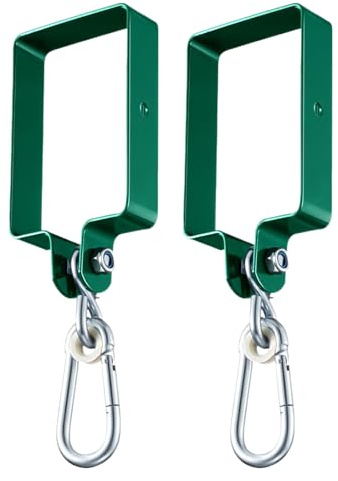 2 Stück Schaukelhaken 14,5x9.5x3cm Vierkant Mit Karabinerhaken Schaukelschelle Aus Stahl Schaukelbefestigung Manschettenhaken Hakenhalterung Haken Schaukel Hängemattenhaken Für Garten Terrasse Balkon