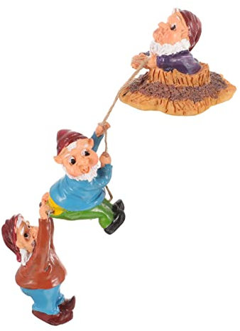 TOYANDONA Adornos De Elfo Trepador Figura De Hada y Enano Miniatura para Decoración De Jardín Exterior Resina Decoración De Enano De Jardín para o Patio
