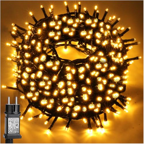 POIFL Luces Navidad, Luces Arbol Navidad, 30 Metros, 300 LED, Con Función De Memoria, 8 Modos De Iluminación, Resistente Al Agua, Adecuado Para Decoración Navideña Interior y Exterior (Blanco Cálido)