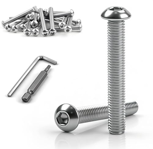 40 Stk Linsenkopfschrauben M6 x 40mm Edelstahl Innensechskant M6 Schrauben | Flachkopfschrauben Vollgewinde Rundkopfschrauben Korrosionsbeständig für Küchenmontage, Möbelreparatur und Heimwerker