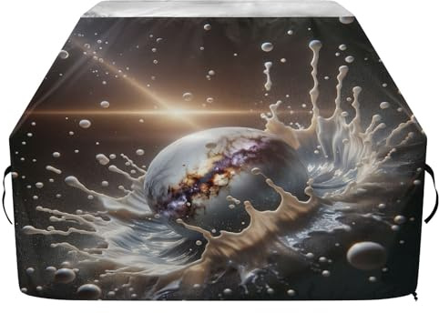 Ttgoth Funda para barbacoa con patrón de bola para exteriores, resistente al agua y a los desgarros, resistente a la decoloración y a los rayos UV, con correas ajustables para la mayoría de parrillas