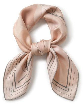 VIVISENCE Foulard En Soie Femme Carré 90X90 Cm Bords Roulottés Style Polyvalent