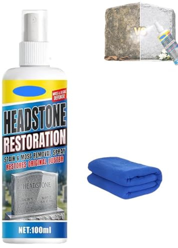 Spray de restauration et de nettoyage pour pierres tombales, Headstone restoration & cleaning spray, Nettoyant pour pierre tombale, Nettoyant pour plans de travail en pierre naturelle, 100ML (1PC)
