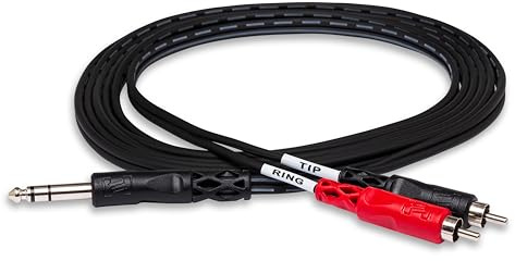 Hosa TRS-202 1/4 Inch TRS to Dual RCA Insert Cable, 6.6 Feet