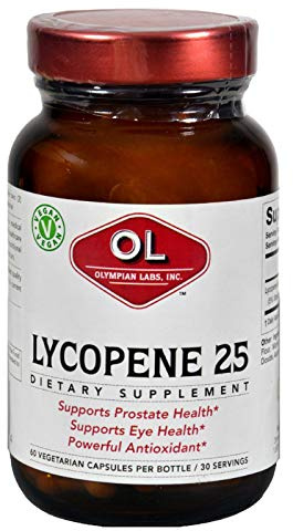 Olympian Labs Lycopene 25mg, Powerful Antioxidant Supports Eye, Prostate & Heart Health, Gluten Free, Non-GMO, 60 Vegan Capsules
