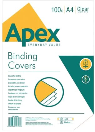 Apex 65000 - Pack de 100 portadas, A4, 150 micras