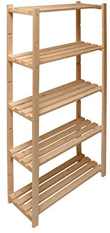 DEMA Holzregal mit 5 Böden – Regalsystem 80x30x170 cm, Stabil und Vielseitig für Aufbewahrung und Organisation