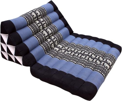 GURU SHOP Thaikissen, Dreieckskissen, Kapok, Tagesbett, schwarz/blau
