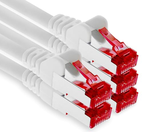 1aTTack 5x 2m - Câble patch câble réseau Cat 6 Cat6 RJ45 SFTP - blanc