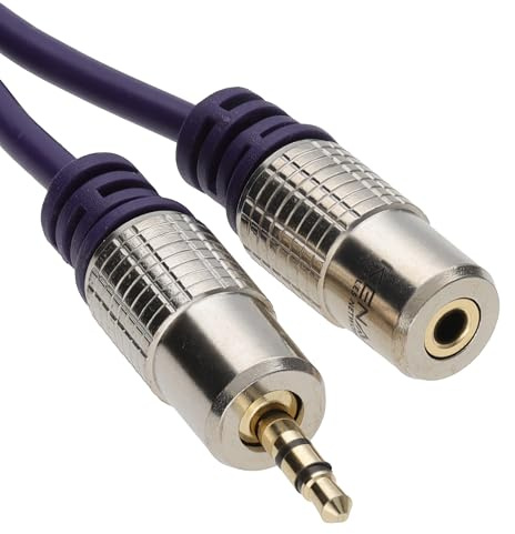 kenable Pure OFC HQ 3.5mm Jack to Stereo Jack Socket Headphone Extension Cable 5m