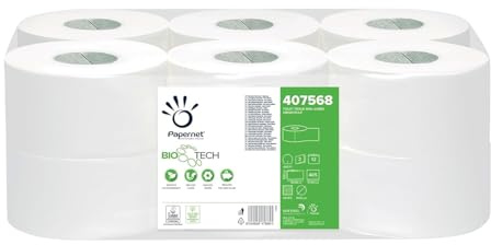 Papernet Bio Tech, 12 Rotoli di Carta Igienica a 2 Veli