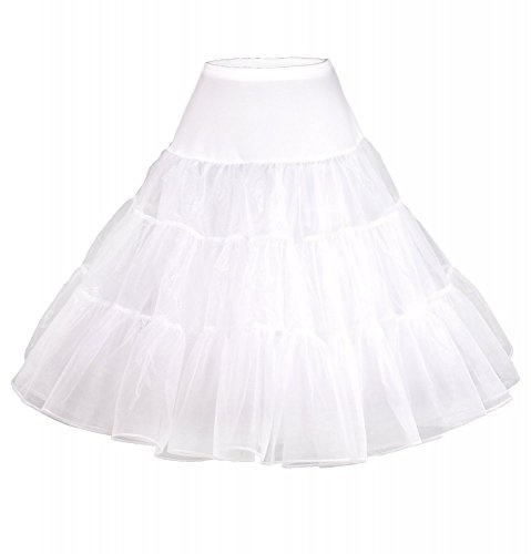 shoperama 50ER Jahre Petticoat Schwarz Rot Weiß Unterrock Rock Rockabilly Fifties 50' Tutu, Farbe/Größe:Rot - 6XL