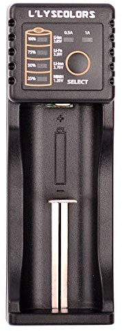 L'lysColors Lii-100 Chargeur de piles Intelligent, USB chargeur portable, pour Ni-MH, Ni-Cd, AA, AAA, A, SC, 18650, 26650, 16340(RCR123),14500 piles rechargeable
