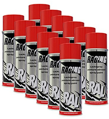 12x KWASNY 288 131 AUTO-K RACING Lackspray RAL 3020 verkehrsrot 400ml