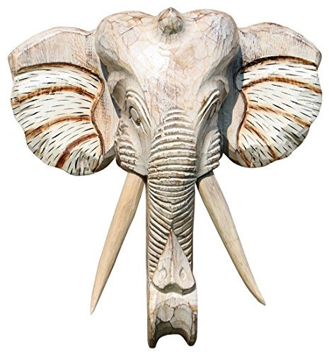 Bella 40 cm parete maschera elefante legno Bali maske48. 40hell